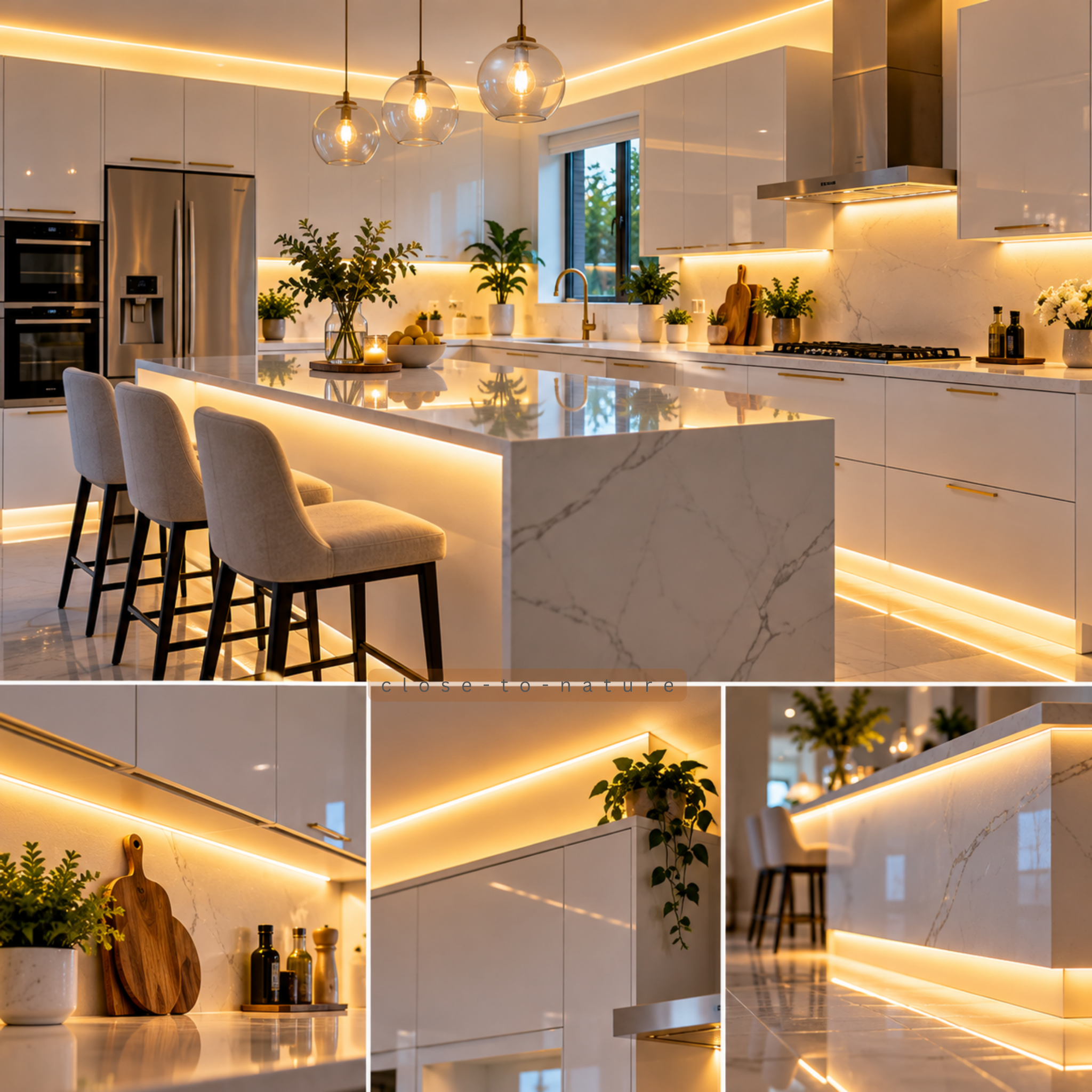 Reflect Light Around A White Kitchen