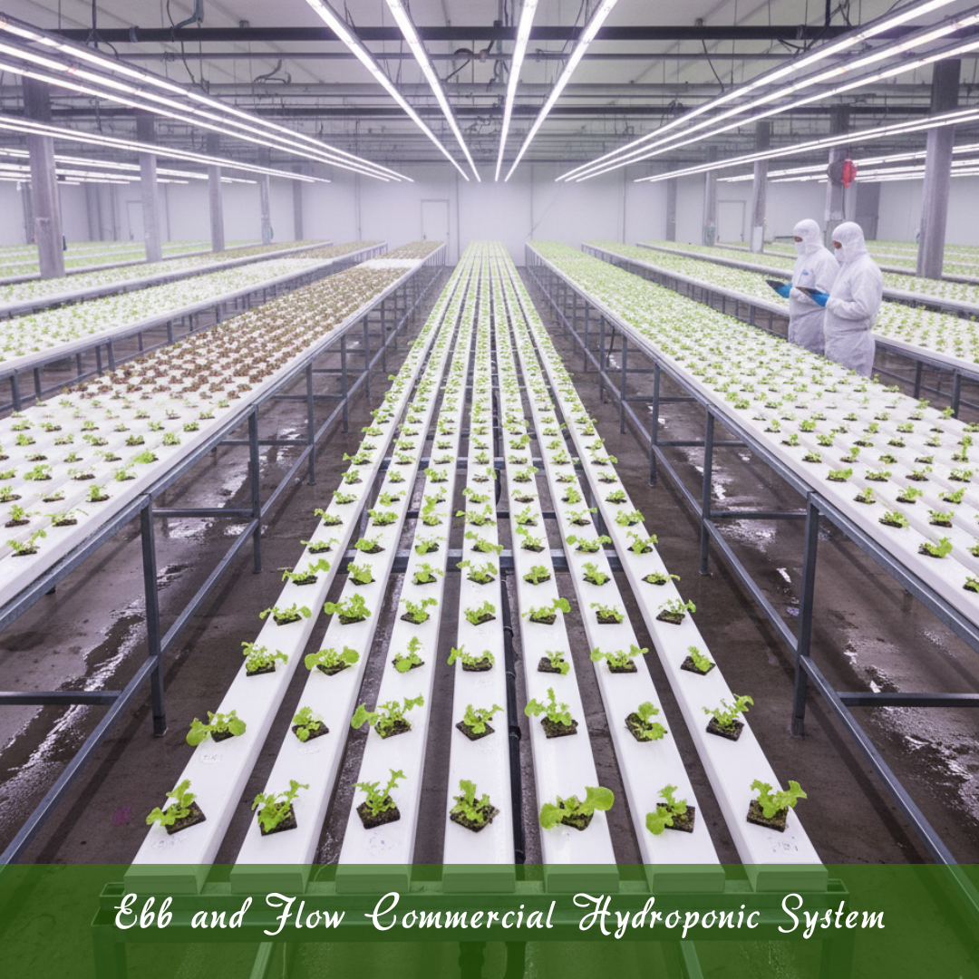 Ebb and Flow (Flood and Drain) Commercial Hydroponic System