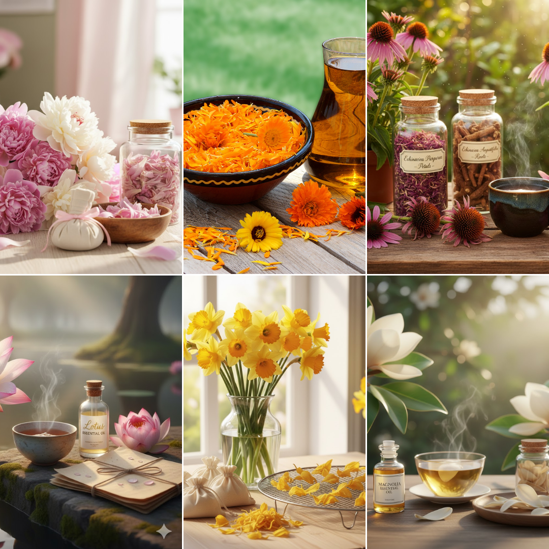 Beautiful Flowers That Represent Healing - Peony, Calendula, Echinacea, Lotus, Daffodil, Magnolia Beautiful Flowers That Represent Healing - Peony, Calendula, Echinacea, Lotus, Daffodil, Magnolia