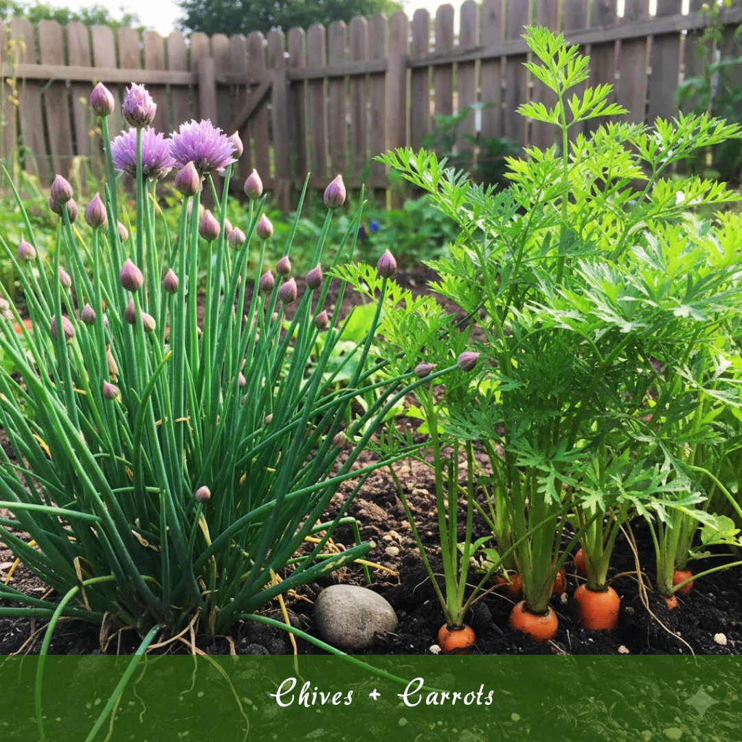 Chives + Carrots / Lettuce / Tomatoes Chives + Carrots / Lettuce / Tomatoes