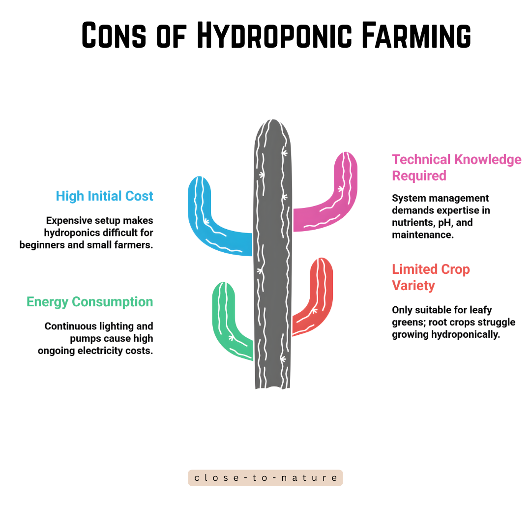 Cons of Hydroponic Farming Cons of Hydroponic Farming
