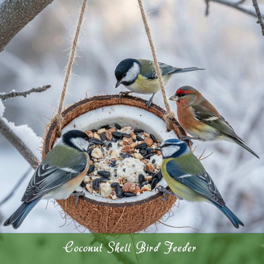 Coconut Shell Bird Feeder