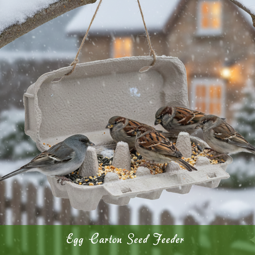 Egg Carton Seed Feeder